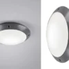 LED Außendeckenleuchte Wandlampe rund in Anthrazit - 26 cm