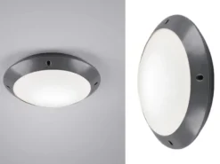 LED Außendeckenleuchte Wandlampe rund in Anthrazit - 26 cm