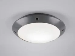 LED Außendeckenleuchte Wandlampe rund in Anthrazit - 26 cm