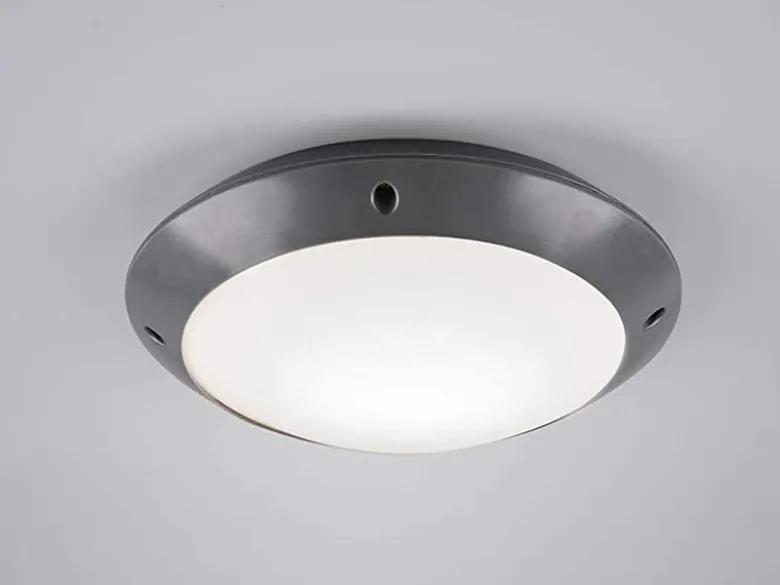 LED Außendeckenleuchte Wandlampe rund in Anthrazit - 26 cm