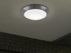 LED Außendeckenleuchte Wandlampe rund in Anthrazit - 26 cm