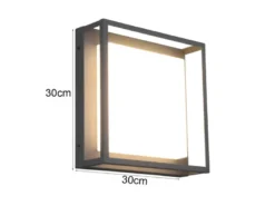 LED Außen Deckenleuchte WITHAM mit Metall Rahmen Anthrazit 30 x 30cm