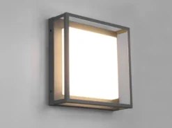 LED Außen Deckenleuchte WITHAM mit Metall Rahmen Anthrazit 30 x 30cm