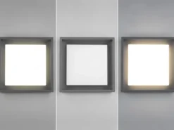 LED Außen Deckenleuchte WITHAM mit Metall Rahmen Anthrazit 30 x 30cm