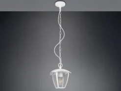 LED Außenhängeleuchte im Landhausstil aus Aluminium Weiß, 17x17cm