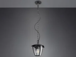 LED Außenhängeleuchte im Landhausstil aus Aluminium Schwarz, 17x17cm