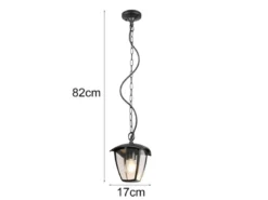 LED Außenhängeleuchte im Landhausstil aus Aluminium Schwarz, 17x17cm