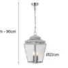 LED Außenhängeleuchte im Landhausstil, Silber Ø22cm