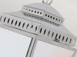 LED Außenhängeleuchte im Landhausstil, Silber Ø22cm