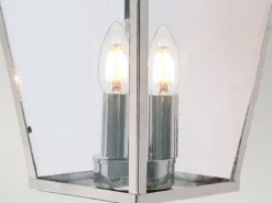 LED Außenhängeleuchte im Landhausstil, Silber Ø22cm