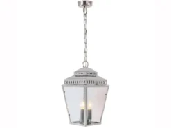 LED Außenhängeleuchte im Landhausstil, Silber Ø22cm