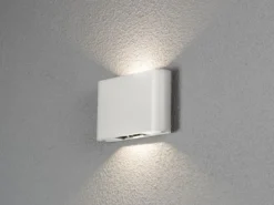 LED Außenleuchte CHIERI Weiß Up and Down Wandlampe Außenbereich B.18cm, H.11cm
