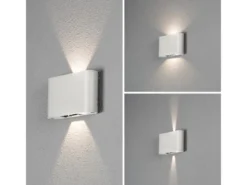 LED Außenleuchte CHIERI Weiß Up and Down Wandlampe Außenbereich B.18cm, H.11cm