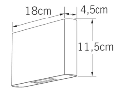 LED Außenleuchte CHIERI Weiß Up and Down Wandlampe Außenbereich B.18cm, H.11cm