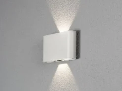 LED Außenleuchte CHIERI Weiß Up and Down Wandlampe Außenbereich B.18cm, H.11cm