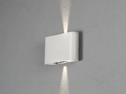 LED Außenleuchte CHIERI Weiß Up and Down Wandlampe Außenbereich B.18cm, H.11cm