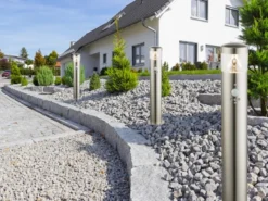 LED Außenleuchte mit Bewegungsmelder, Wegeleuchte Pollerleuchte Edelstahl 50cm