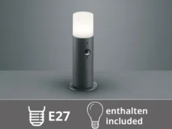 LED Außen Sockelleuchte Anthrazit mit Bewegungsmelder, Höhe 30cm