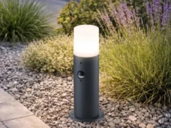 LED Außen Sockelleuchte Anthrazit mit Bewegungsmelder, Höhe 30cm