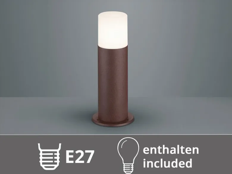 LED Außen Sockelleuchte aus Aluminium in Rostoptik E27, Höhe 30cm