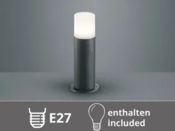 LED Außen Sockelleuchte aus Aluminium in Anthrazit E27, Höhe 30cm
