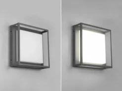 LED Außen Wand- Deckenleuchten 2er SET im Bauhaus Stil, Anthrazit, 30cm breit