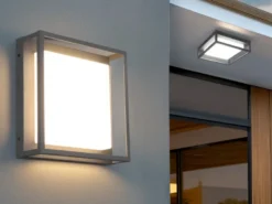 LED Außen Wand- Deckenleuchten 2er SET im Bauhaus Stil, Anthrazit, 30cm breit