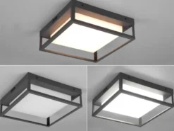 LED Außen Wand- Deckenleuchten 2er SET im Bauhaus Stil, Anthrazit, 30cm breit