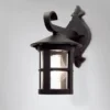 LED Außen Wandlaterne aus Alu im Landhausstil, Schwarz Höhe 29cm