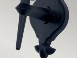 LED Außen Wandlaterne aus Alu im Landhausstil, Schwarz Höhe 42cm