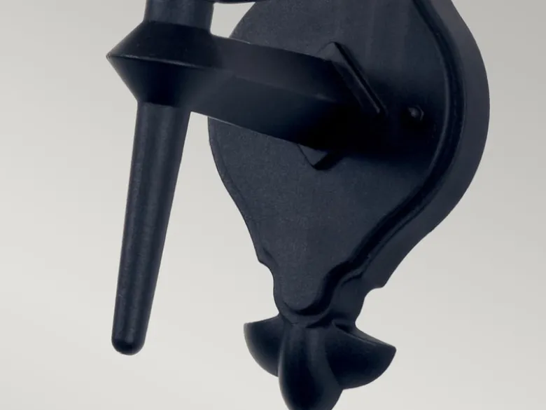 LED Außen Wandlaterne aus Alu im Landhausstil, Schwarz Höhe 42cm
