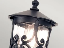 LED Außen Wandlaterne aus Alu im Landhausstil, Schwarz Höhe 42cm