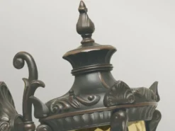 LED Außenwandlaterne im Jugendstil mit Amberglas, stehend Höhe 53cm