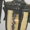 LED Außenwandlaterne im Jugendstil mit Amberglas, hängend Höhe 52cm