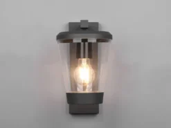 LED Außen Wandlaterne mit Acrylglas Lampenschirm Höhe 28cm, Anthrazit