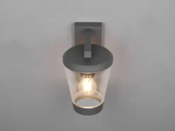 LED Außen Wandlaterne mit Acrylglas Lampenschirm Höhe 28cm, Anthrazit