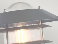 LED Außenwand Laterne mit Bewegungsmelder, Silber Höhe 24cm