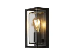 LED Außenwandlaterne mit Bewegungsmelder, Höhe 26cm, Alu Schwarz