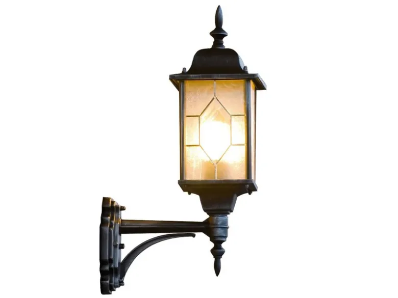 LED Außen Wandlaterne stehend im Landhausstil, schwarz, Höhe 53cm