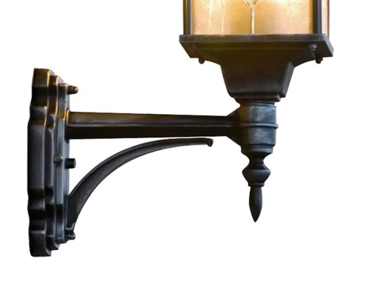 LED Außen Wandlaterne stehend im Landhausstil, schwarz, Höhe 53cm