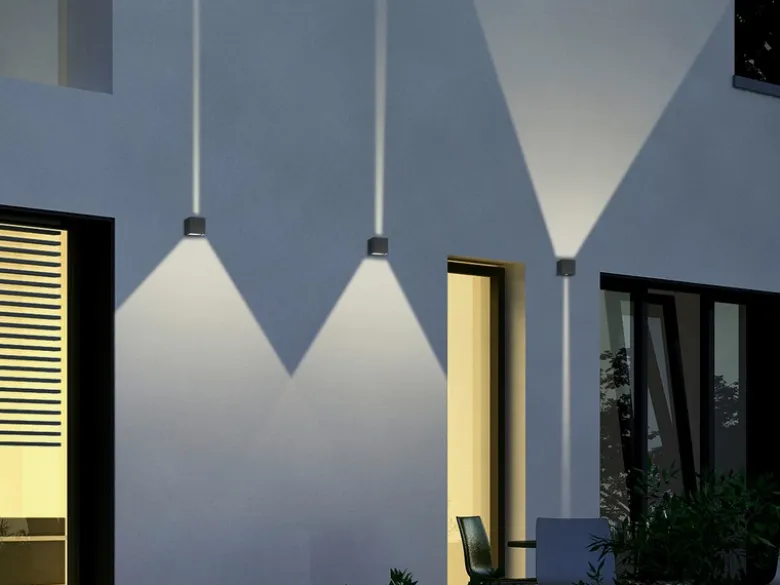 LED Außenwandleuchte ADAJA Up and Down Light Würfel Anthrazit - Hausbeleuchtung