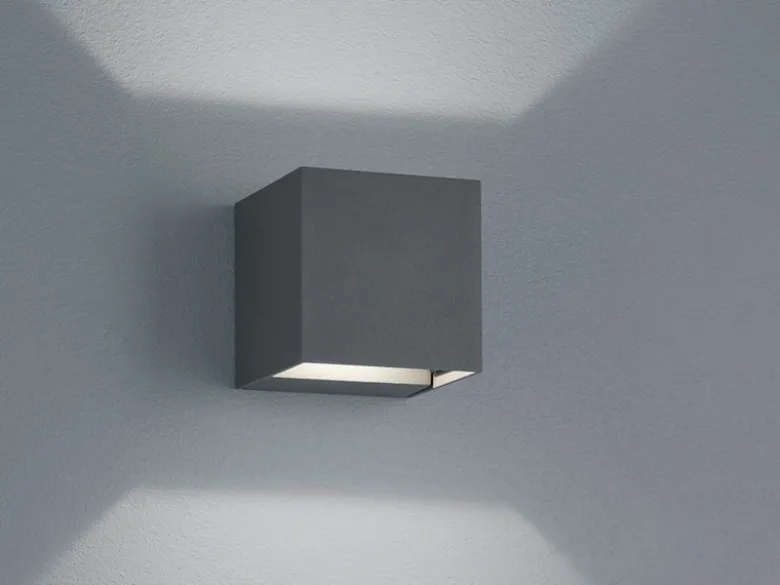 LED Außenwandleuchte ADAJA Up and Down Light Würfel Anthrazit - Hausbeleuchtung