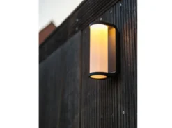 LED Außenwandleuchte ADALYN Schwarz, Glas-Zylinder IP44, 7x20cm