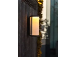LED Außenwandleuchte ADALYN Schwarz, Glas-Zylinder IP44, 7x20cm