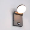LED Außenwandleuchte ADOUR Höhe 19cm, Schwarz mit Bewegungsmelder