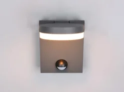 LED Außenwandleuchte ADOUR Höhe 19cm, Schwarz mit Bewegungsmelder