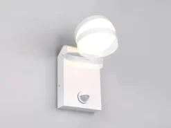 LED Außenwandleuchte ADOUR Höhe 19cm, Weiß mit Bewegungsmelder