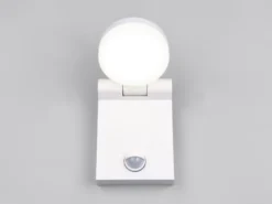 LED Außenwandleuchte ADOUR Höhe 19cm, Weiß mit Bewegungsmelder