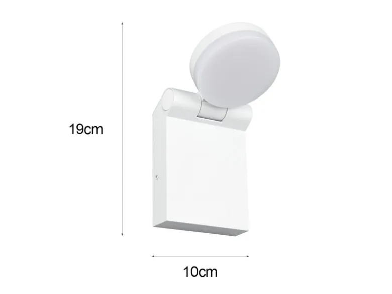 LED Außenwandleuchte ADOUR Leuchtenkopf einstellbar, Weiß Höhe 19cm