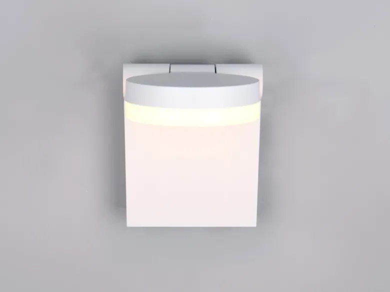 LED Außenwandleuchte ADOUR Leuchtenkopf einstellbar, Weiß Höhe 19cm